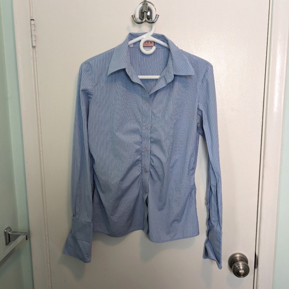 Thomas Pink Blue Striped Button-Up Shirt